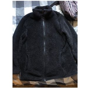 Black Teddy bear zip up from Uniqlo